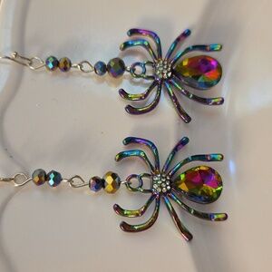 Irridescent Spider Earrings SPOOKY